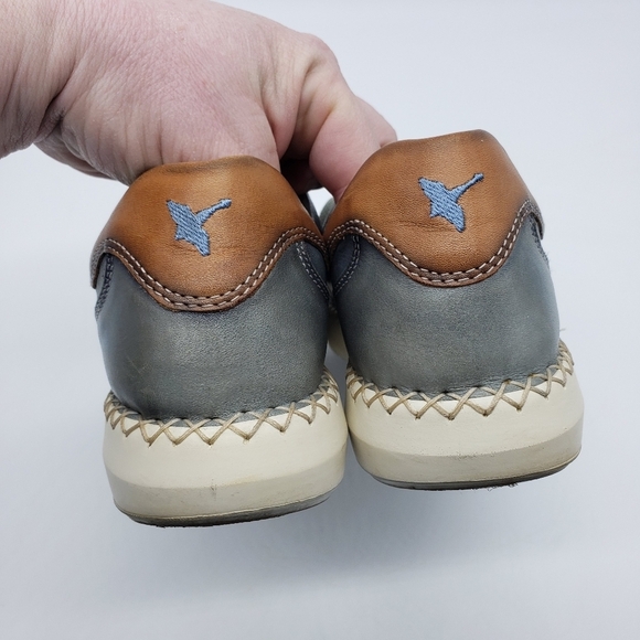 Pikolinos women US 39 gray leather upper tan accents leather lining laceup shoe - Picture 8 of 14